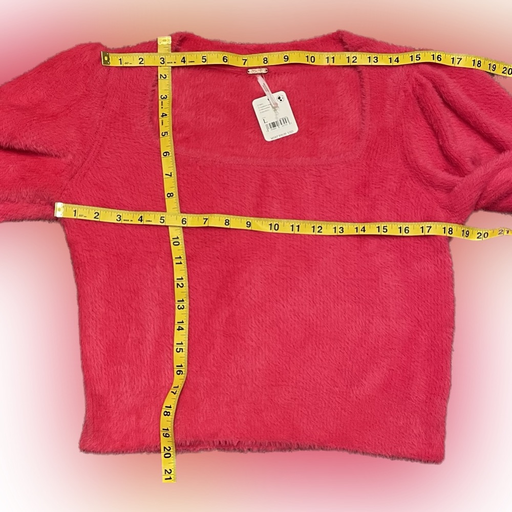 Free People Moonbeam Raspberry Pop Pink Pullover - Picture 5 of 7